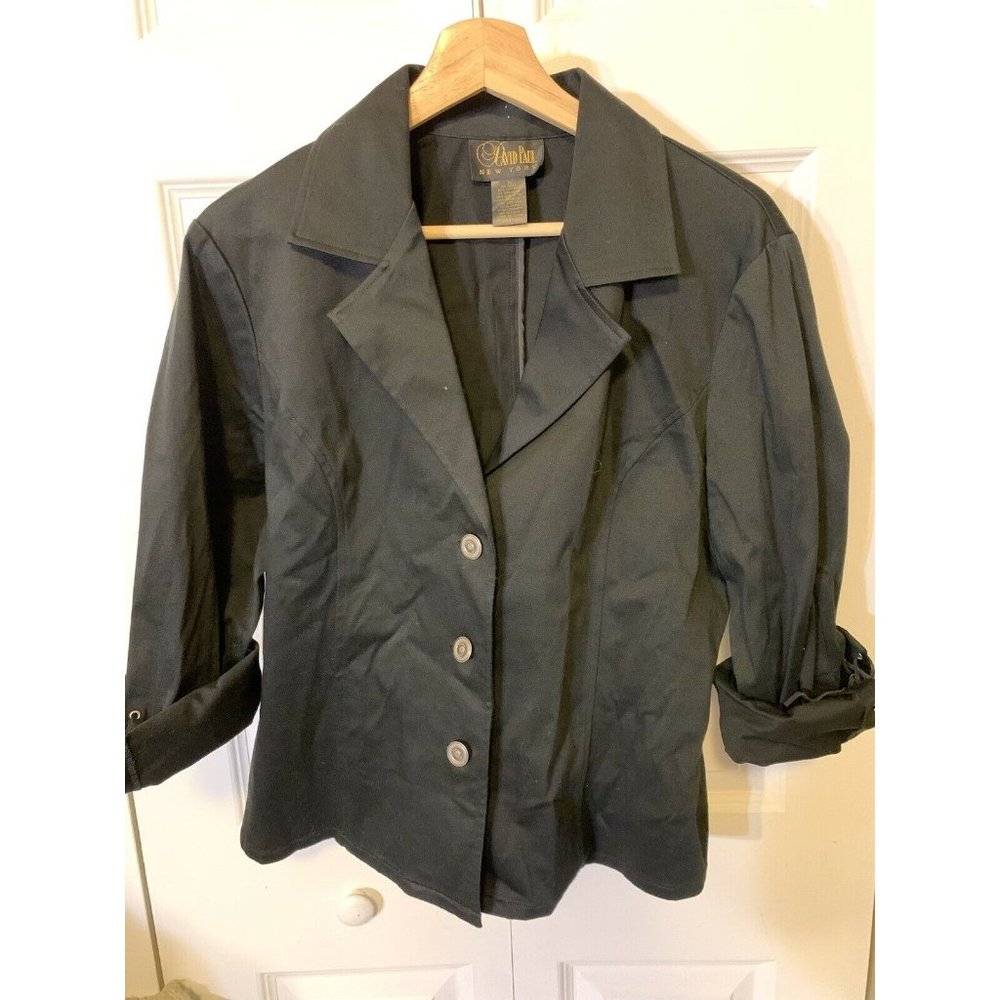 David Paul Women’s Sz XL Black cotton blend TOP‎ shirt